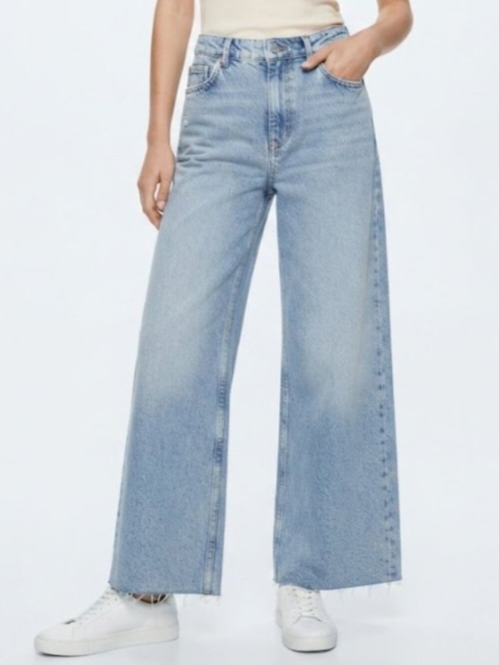 Zara Light Blue Wide Leg Jeans